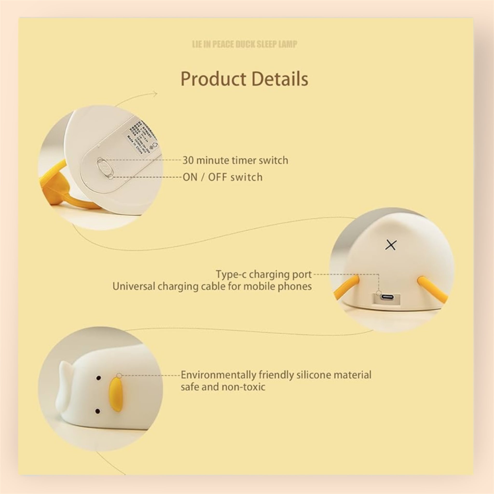 Lying Flat Duck Night Light